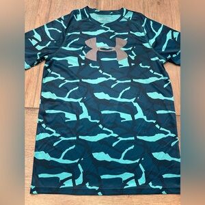 Under Armour Boys Teal Camo T Shirt | Size YXL